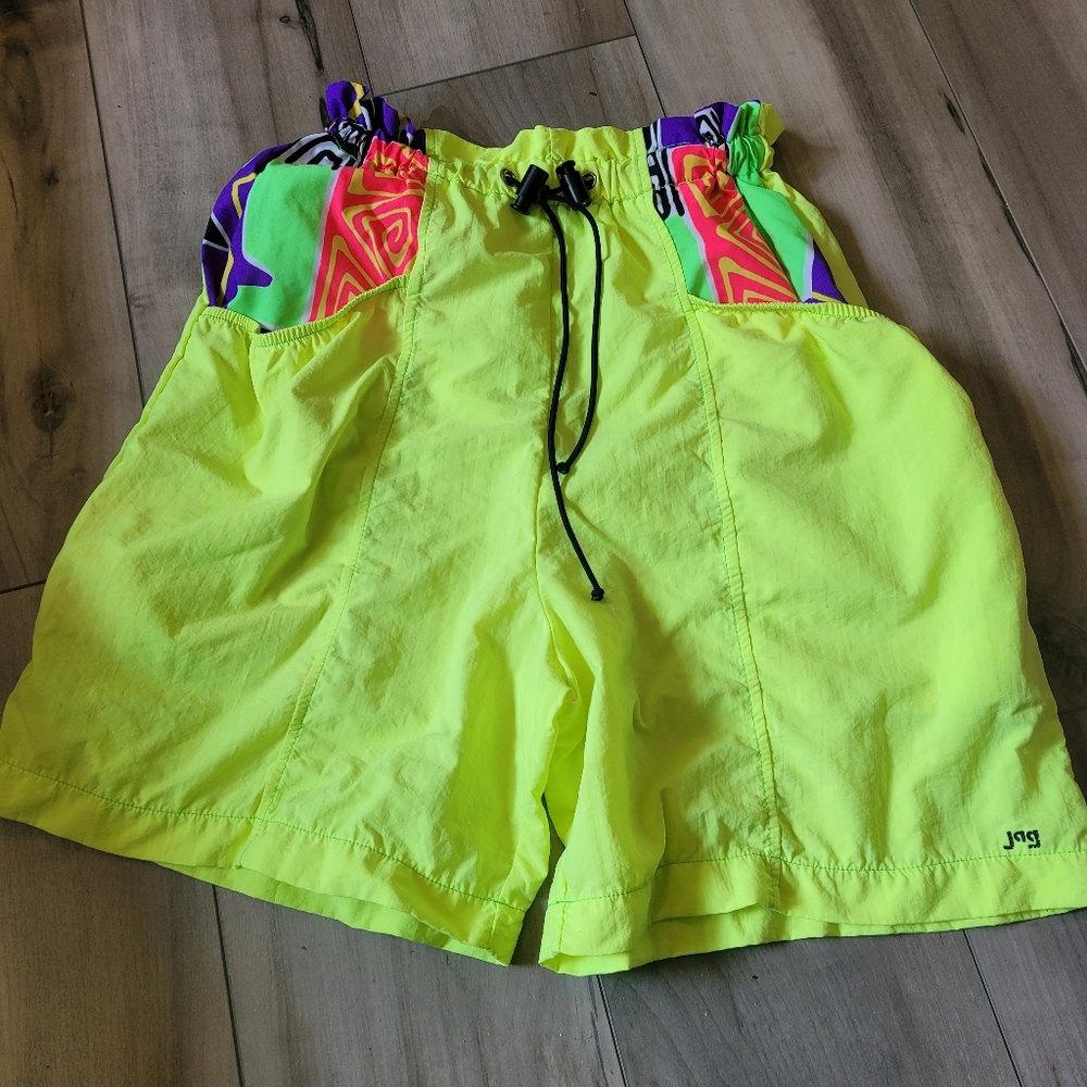 Jag Jeans Yellow and Purple Athletic Shorts Quick-Drying